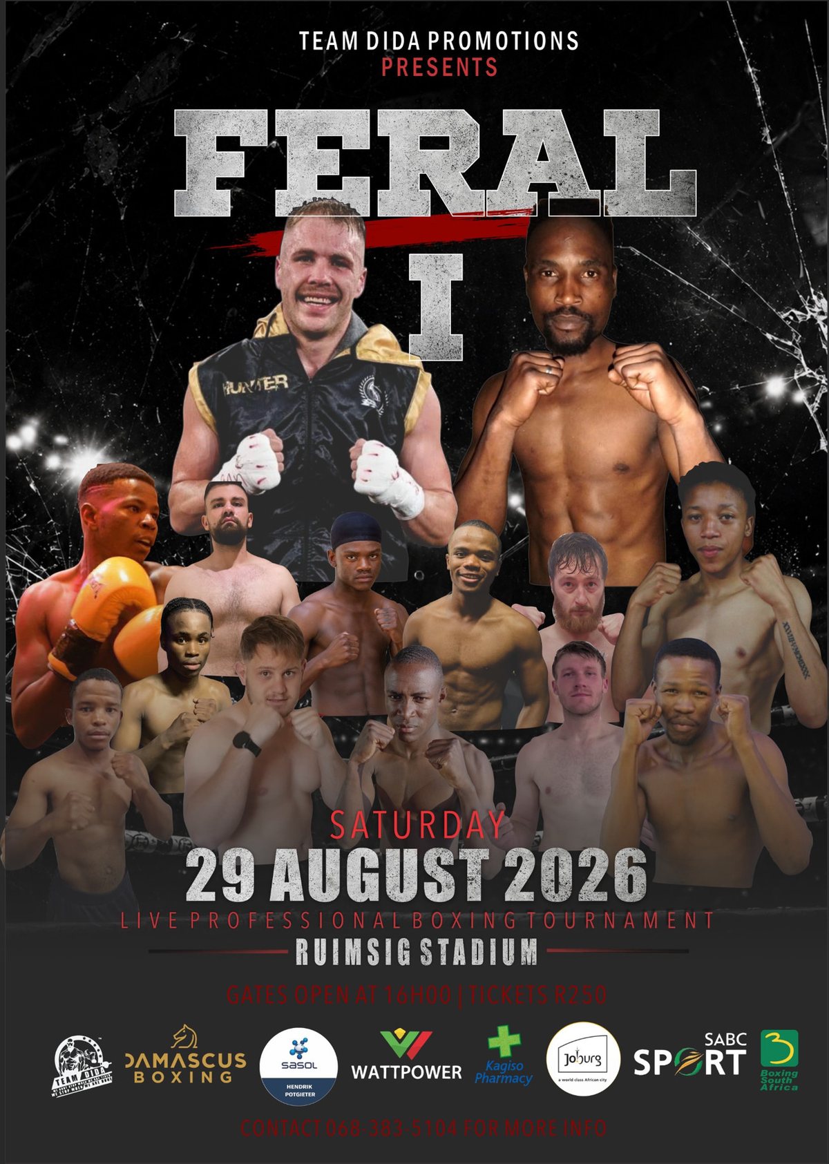 Feral I official poster — Saturday 29 August 2026 at Ruimsig Stadium