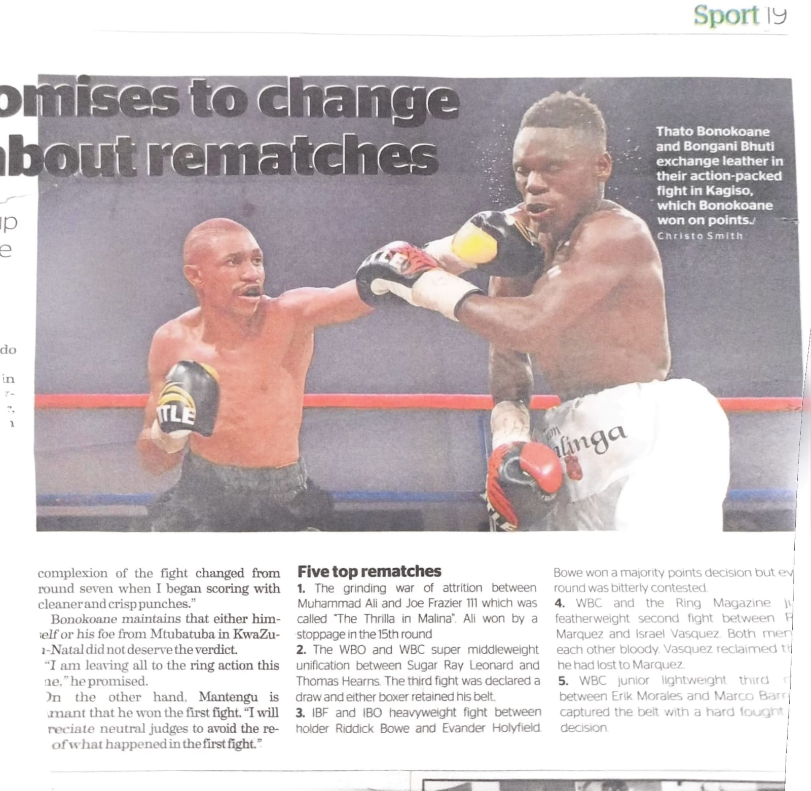 Newspaper coverage of Team Dida boxing promotion